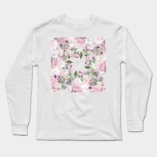 Floral Pretty Victorian Illustration Design Long Sleeve T-Shirt